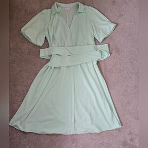 Asos Maternity Mint Green Tie Waist Women's Dress 14 Plus